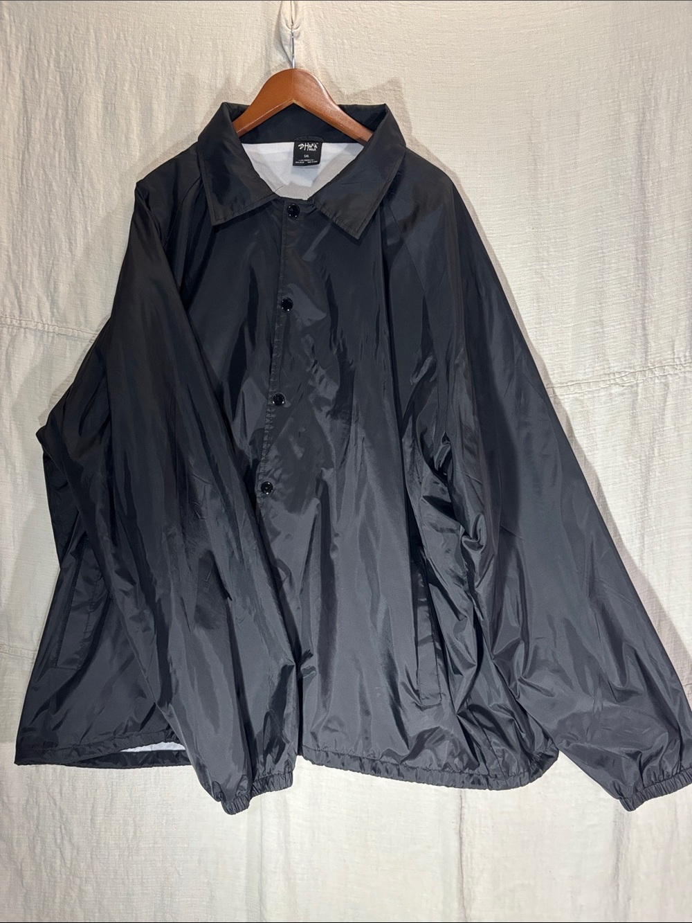 Shaka Wear Black Coach Jacket Windbreaker Men’s Size 5XL Streetwear Big & Tall